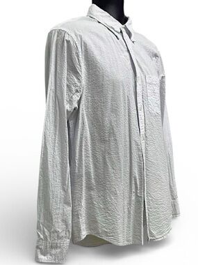 Abercrombie Fitch Men Button Down Shirt Medium Blue White Stripe